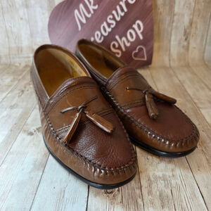 Brass Boot Walking Gloves Loafers Dress Shoes Size 11.5 Wide Brown Leather